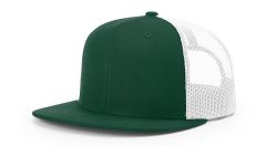 Richardson 511 Dark Green/White Wool Blend Flat Bill Trucker Mesh Snapback Hat FREE SHIPPING