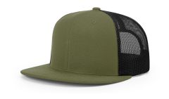Richardson 511 Loden/Black Wool Blend Flat Bill Trucker Mesh Snapback Hat FREE SHIPPING