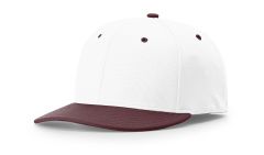 Richardson PTS50 White/Maroon Performance Baseball Hat – Flex-Fit, Moisture-Wicking Sports Cap - Free Shipping