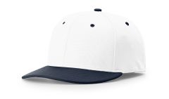Richardson PTS50 White/Navy Performance Baseball Hat – Flex-Fit, Moisture-Wicking Sports Cap - Free Shipping