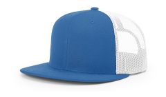 Richardson 511 Royal/White Wool Blend Flat Bill Trucker Mesh Snapback Hat FREE SHIPPING