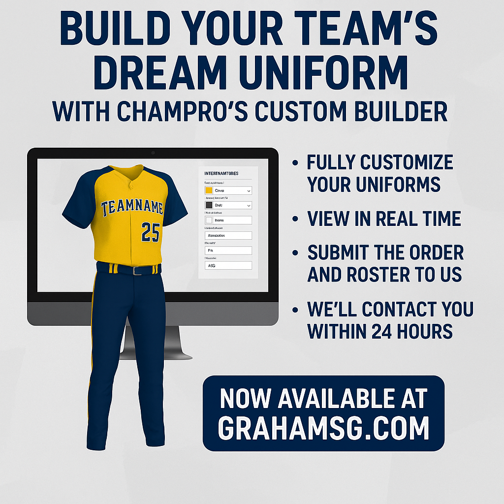 Build Your Team’s Dream Uniform with Champro’s Custom Builder – Now Available at GrahamSG.com!
